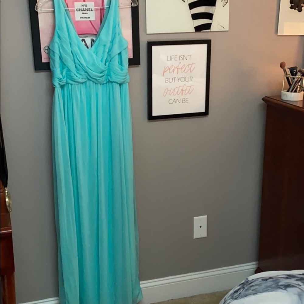 David’s Bridal Bridesmaid dress Spa blue.
